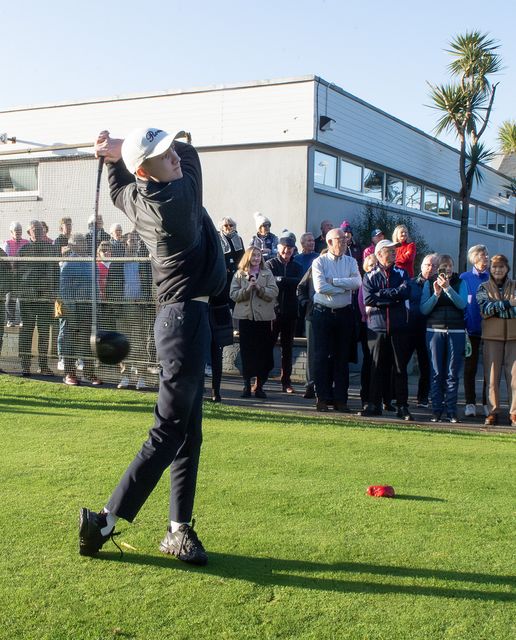 Rosslare Junior Captain Caolan Kelly at Saturday’s drive-in. Photo: Jim Campbell